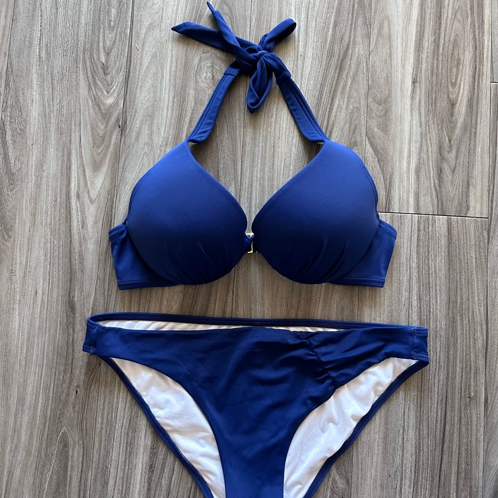 Victoria's Secret Royal Blue Halter Push-Up Bikini
